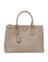 Galleria Double Zip, &pound;750, Handbags, Taupe, Leather, Front view